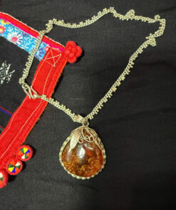 MẶT DÂY CHUYỀN HỔ PHÁCH HUYẾT HOA TỰ NHIÊN PHỐI BẠC 925