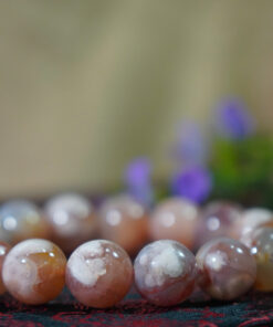 EVTĐH – 14- Đào Hoa Khai Tâm – Vòng Tay Đá Hoa Đào Tự Nhiên