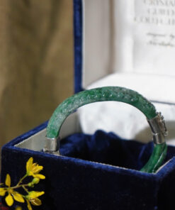 EVTNB-15 - Long Ẩn Bích Vân – Vòng Ngọc Bích Chạm Rồng Khóa Bạc